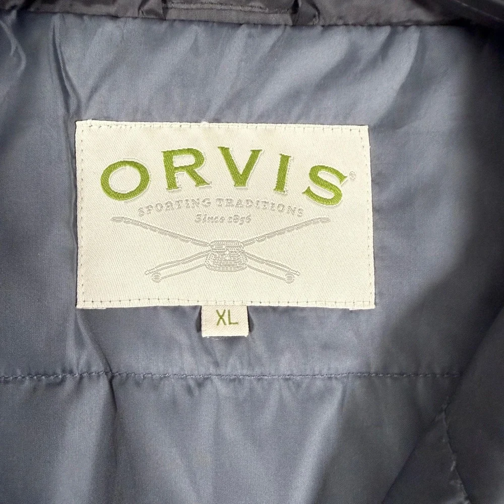 Orvis Mens Primaloft Insulated Full Zip Vest Black XL Lightweight Outdoor Puffer